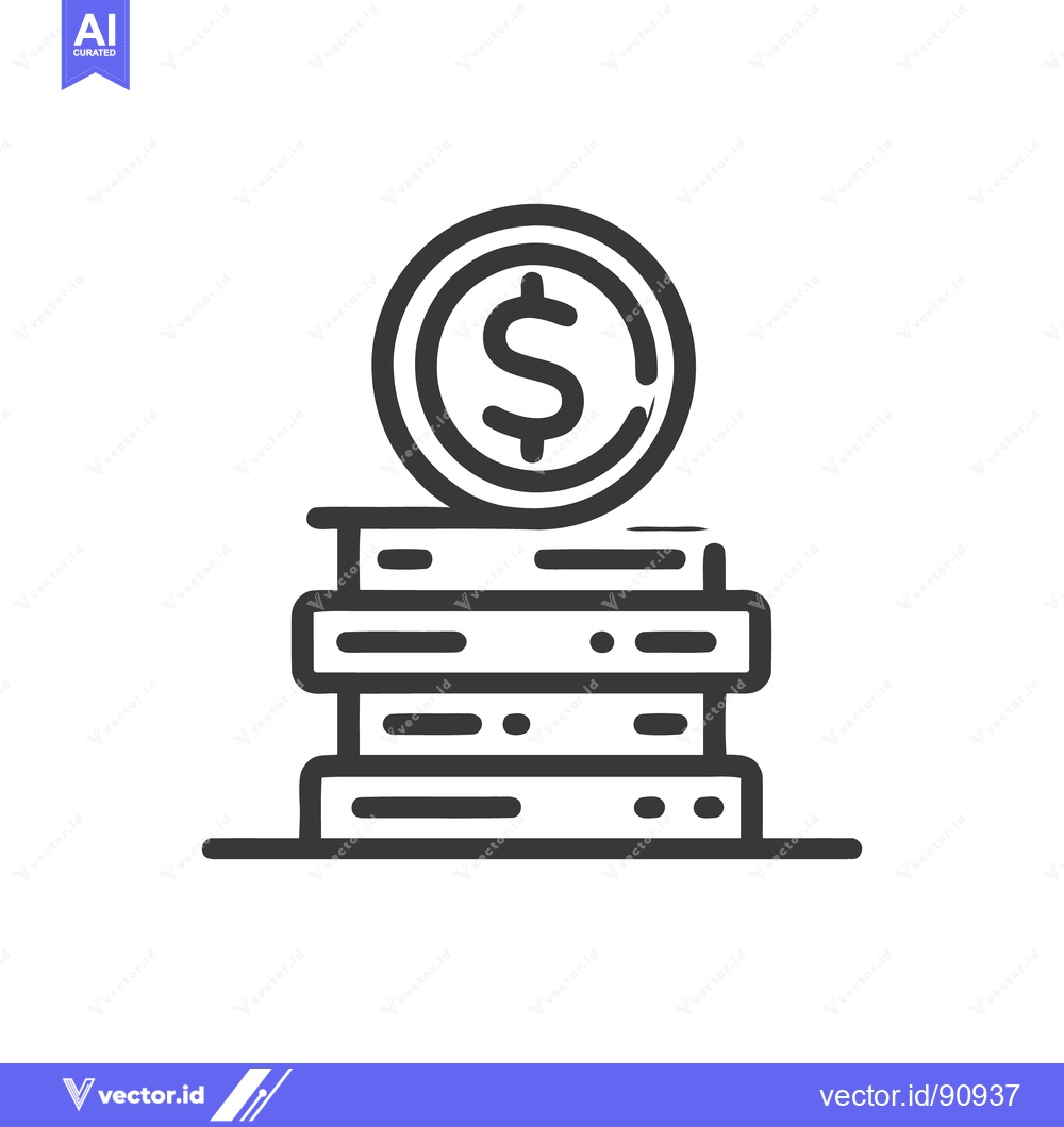 Premium Vector of Stacked Wealth: Minimalist Coin Icon on Rectangular Bars, Financial Gr
