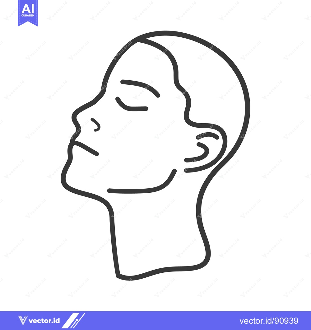 Premium Vector dari An abstract line drawing depicting a human face in profile