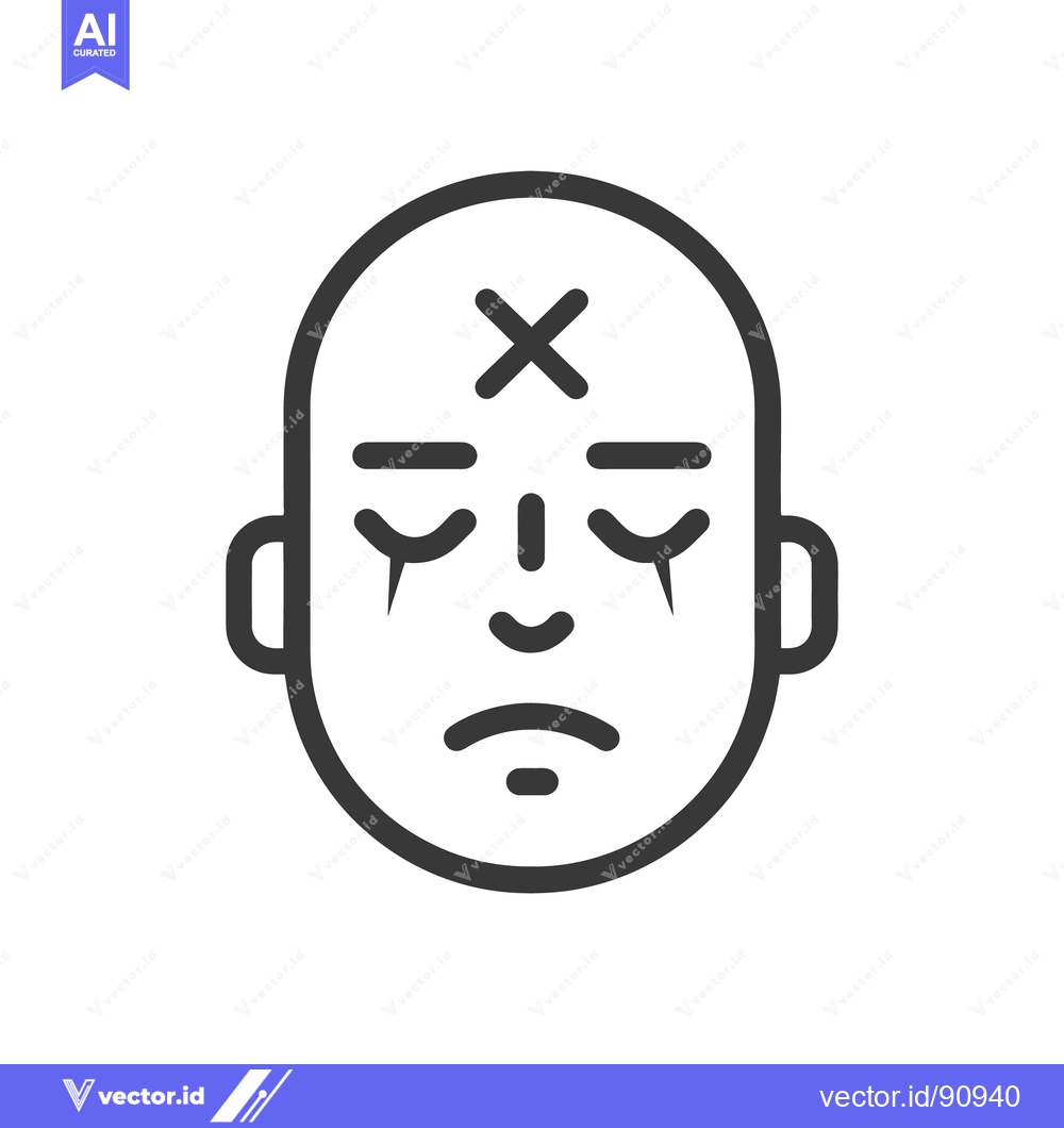 Premium Vector dari A simple icon representing a human face with closed eyes