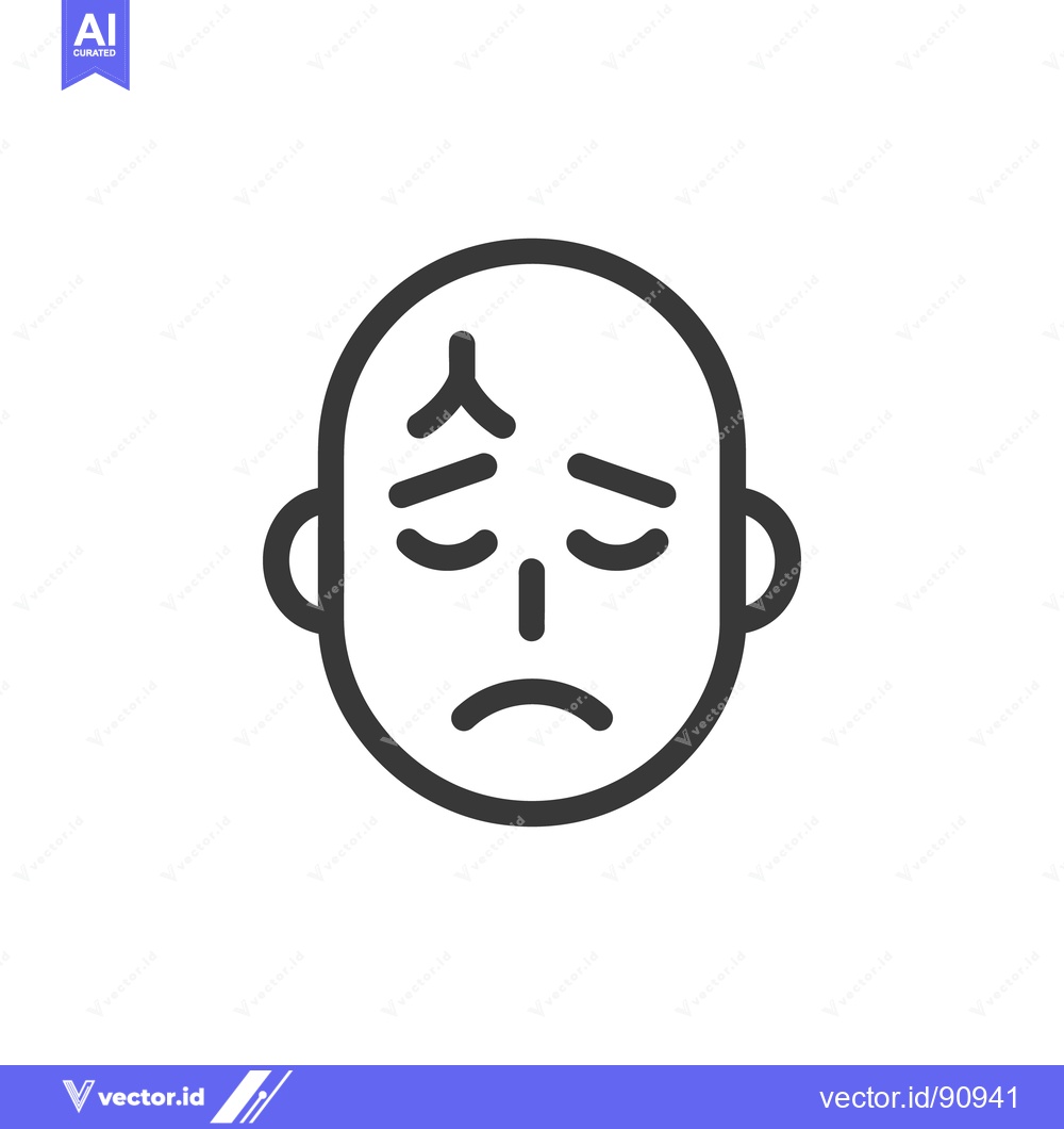 Premium Vector dari A simplistic icon showing a person with a sad expression on their face