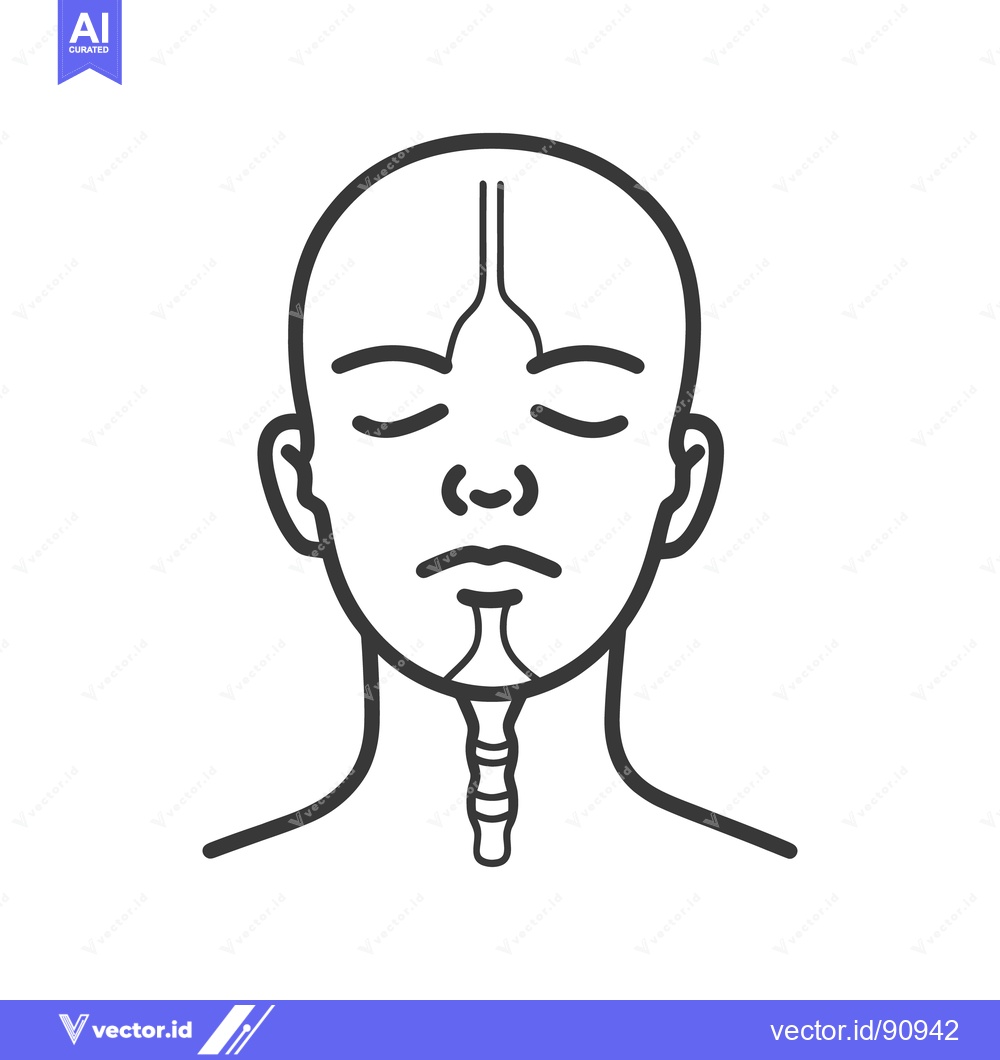 Premium Vector of Simplified monochrome illustration of a human head and throat