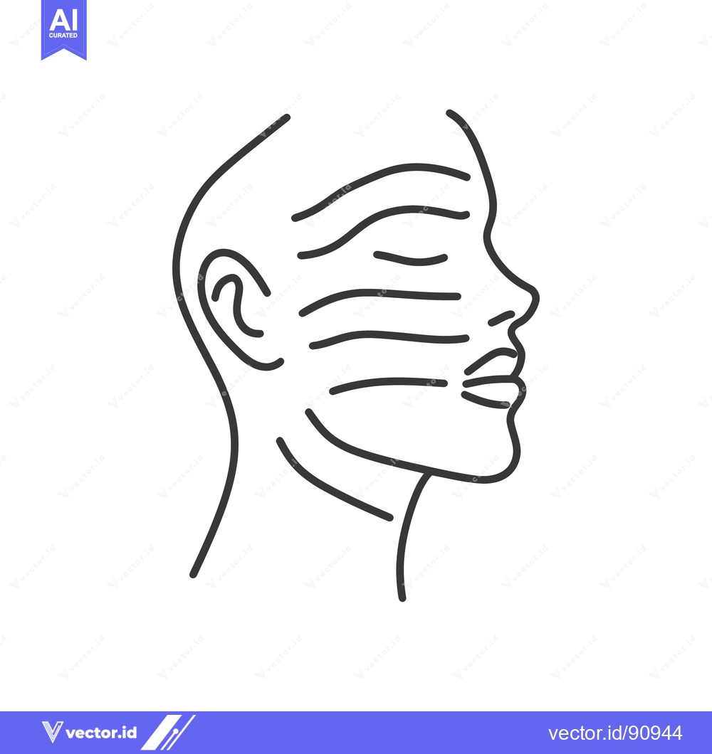 Premium Vector of A simple line drawing portraying the side profile of a face