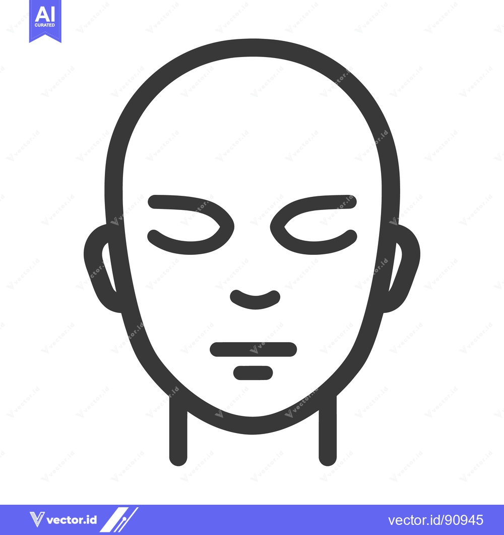Premium Vector dari A simple illustration of a human face with closed eyes