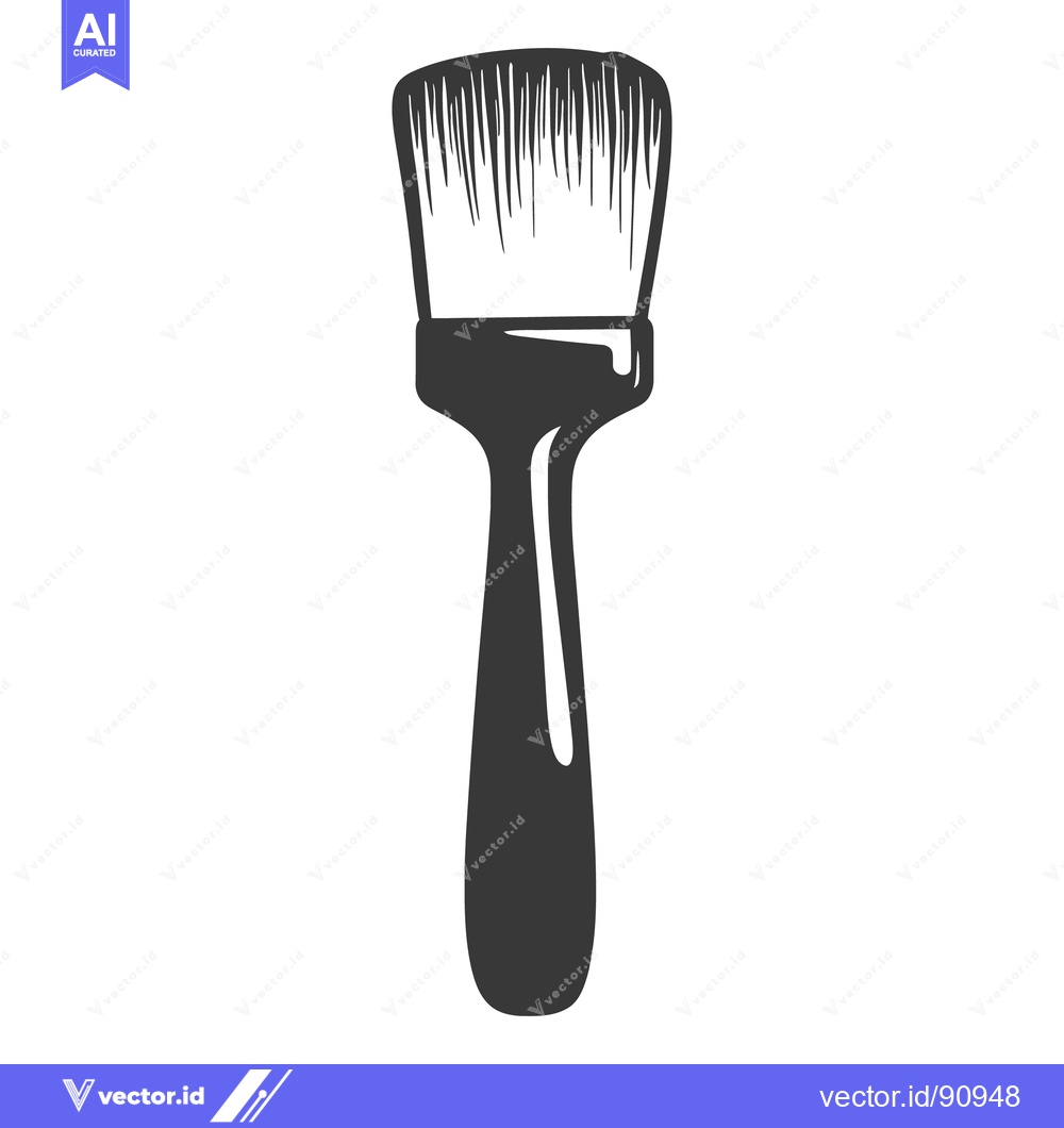 Premium Vector of A simple black and white illustration of a painting paintbrush