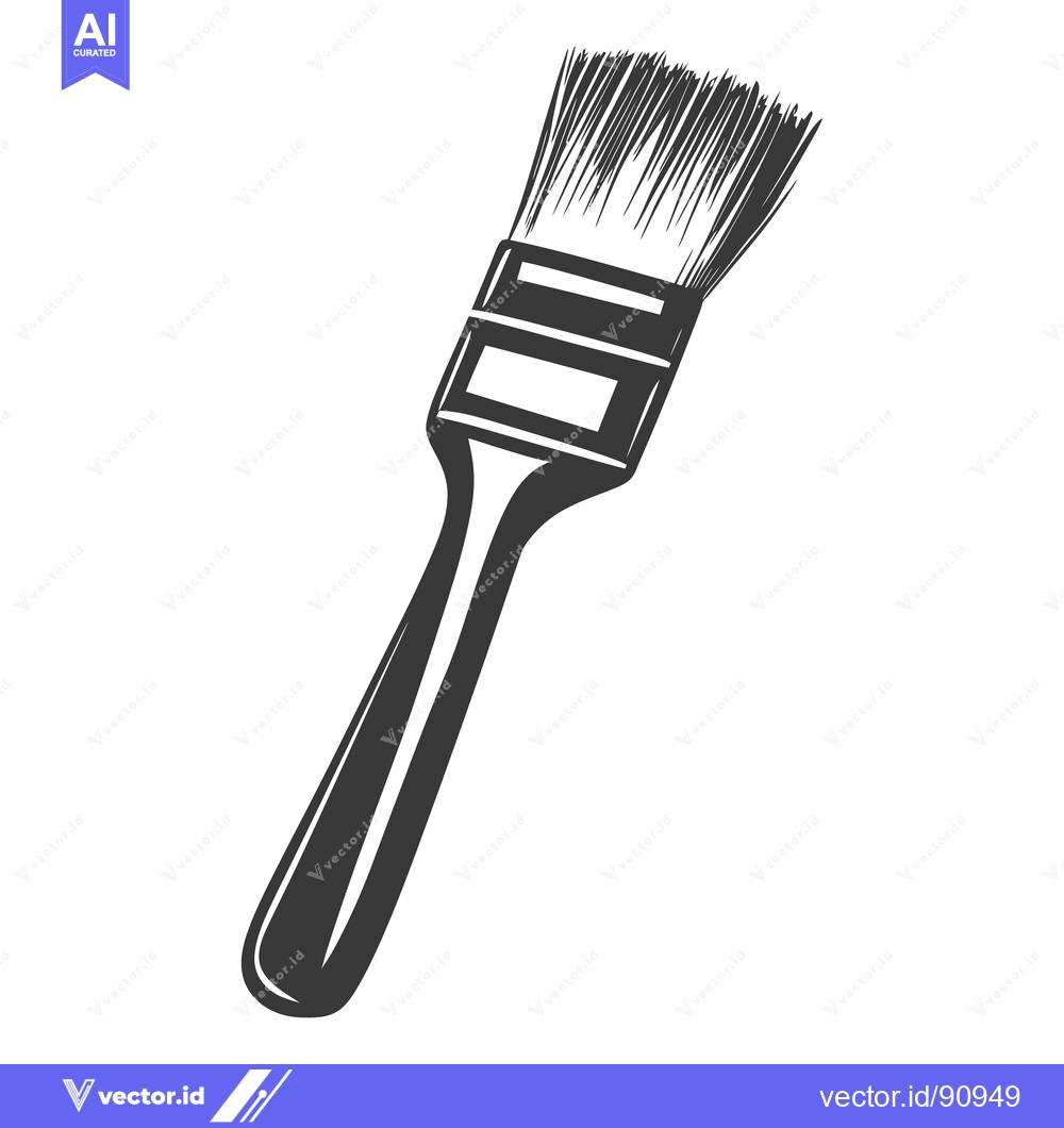 Premium Vector of A black and white image of a paint brush tool