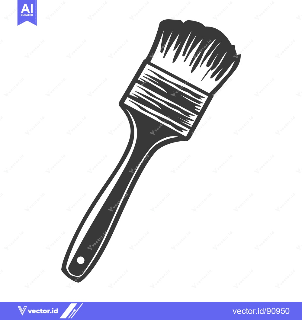 Premium Vector of A hand drawn black and white image of a paint brush