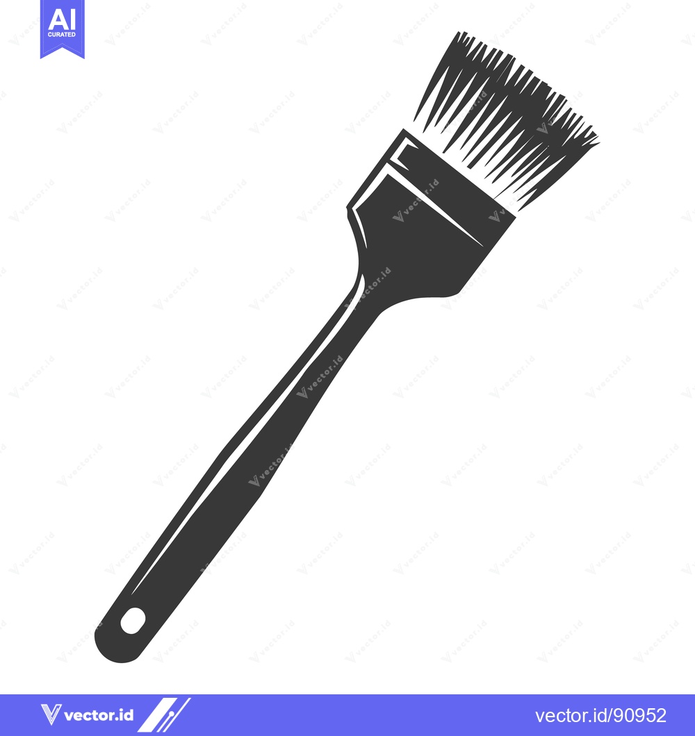 Premium Vector of A monochrome image showing a simple paint brush outline
