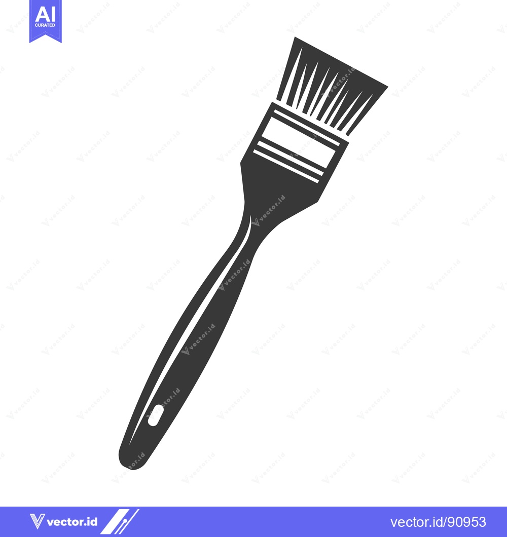Premium Vector of A simple monochrome image of a painters paintbrush tool