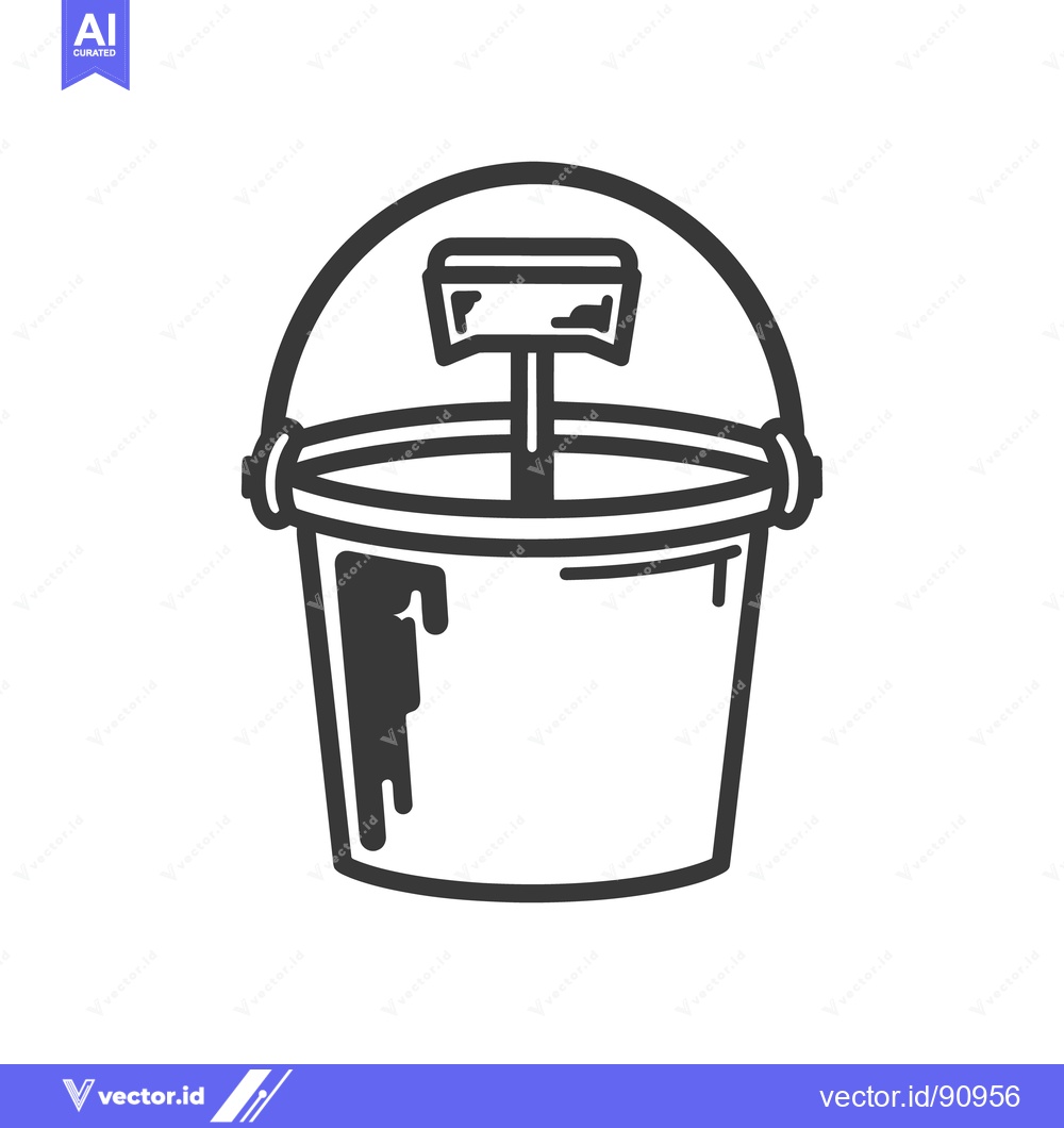 Premium Vector of A Simple Illustration of a Bucket Filled with Paint