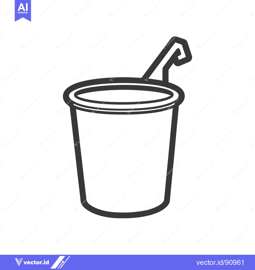 Premium Vector of A Simple Line Art Depiction of a Drinking Cup with Handle