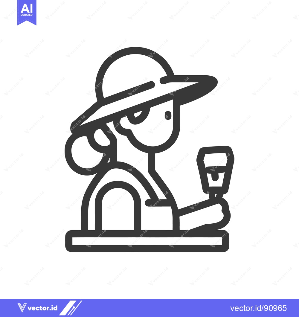 Premium Vector dari A woman wearing a hat is holding a drink at a bar