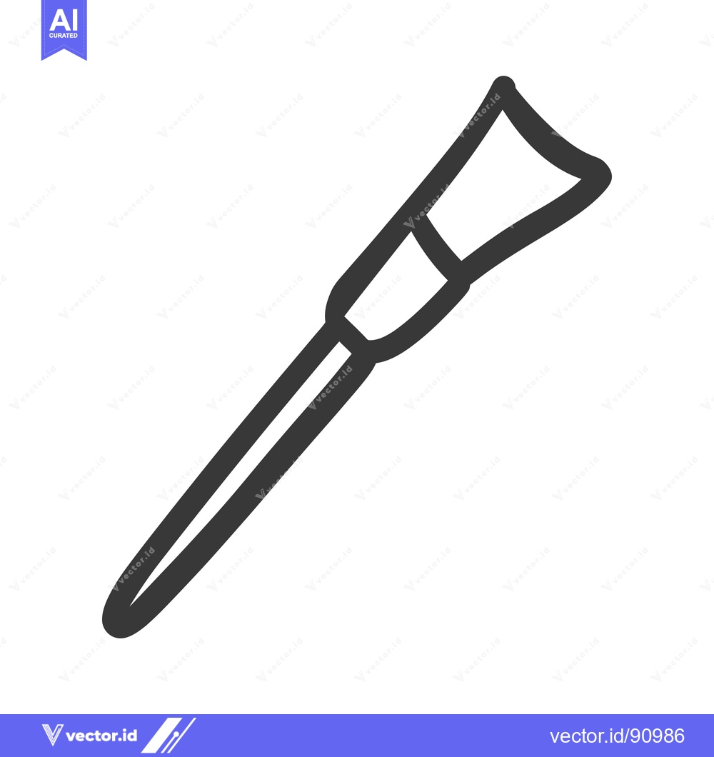 Premium Vector dari A simple monochrome illustration of a painterly art brush