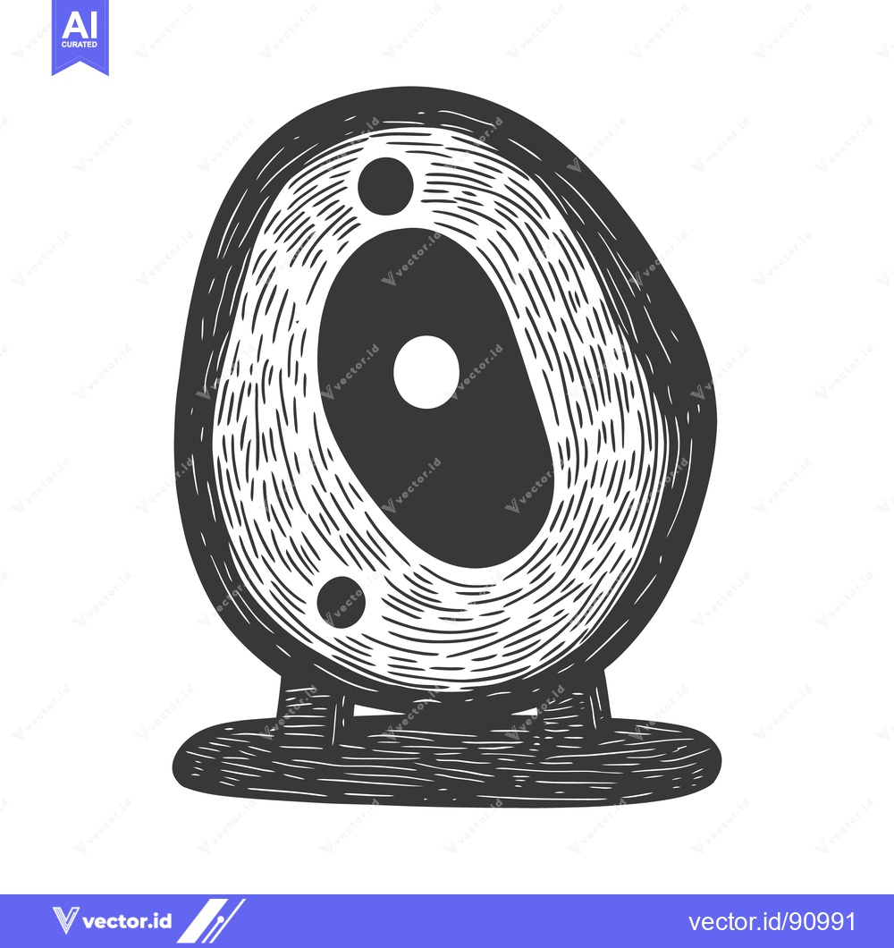 Premium Vector of A stylized egg shaped object with varying circular features