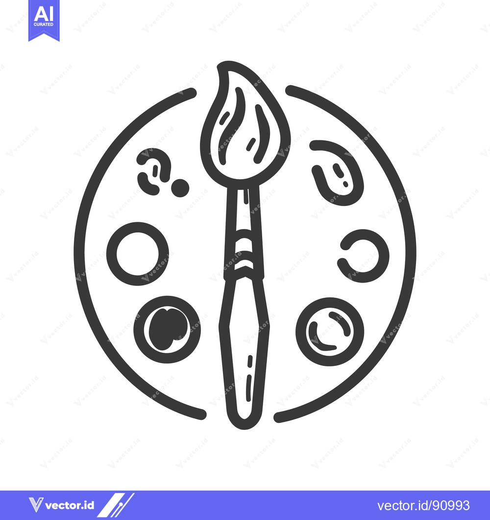 Premium Vector dari Artistic Tools Displayed In A Black And White Circular Composition
