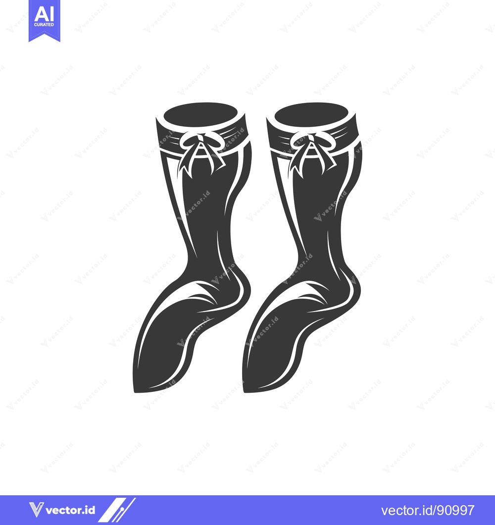 Premium Vector dari Pair of Black Ballet Slippers with White Ribbon Bows