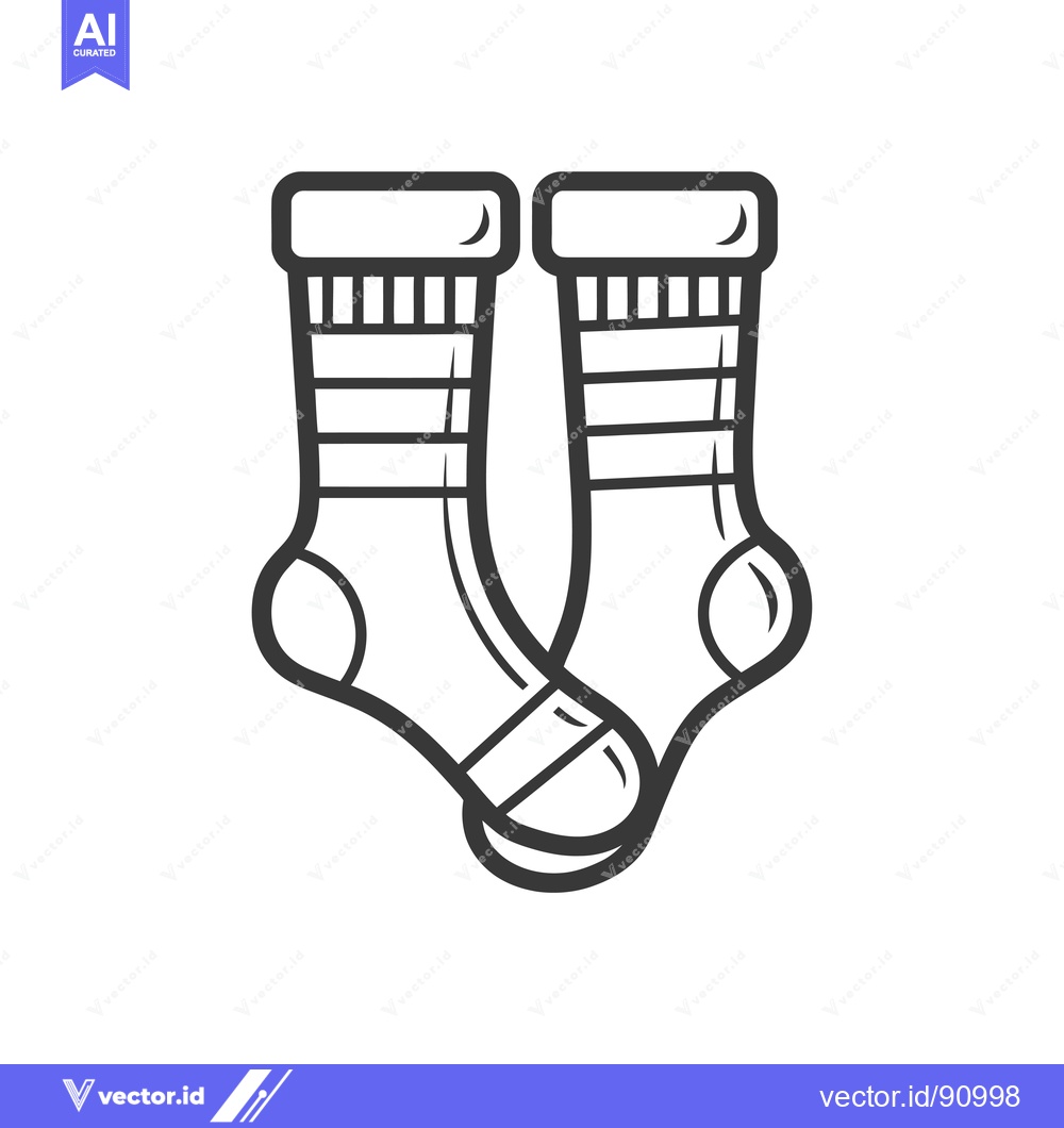 Premium Vector of Pair of Striped Socks with Heel Detail