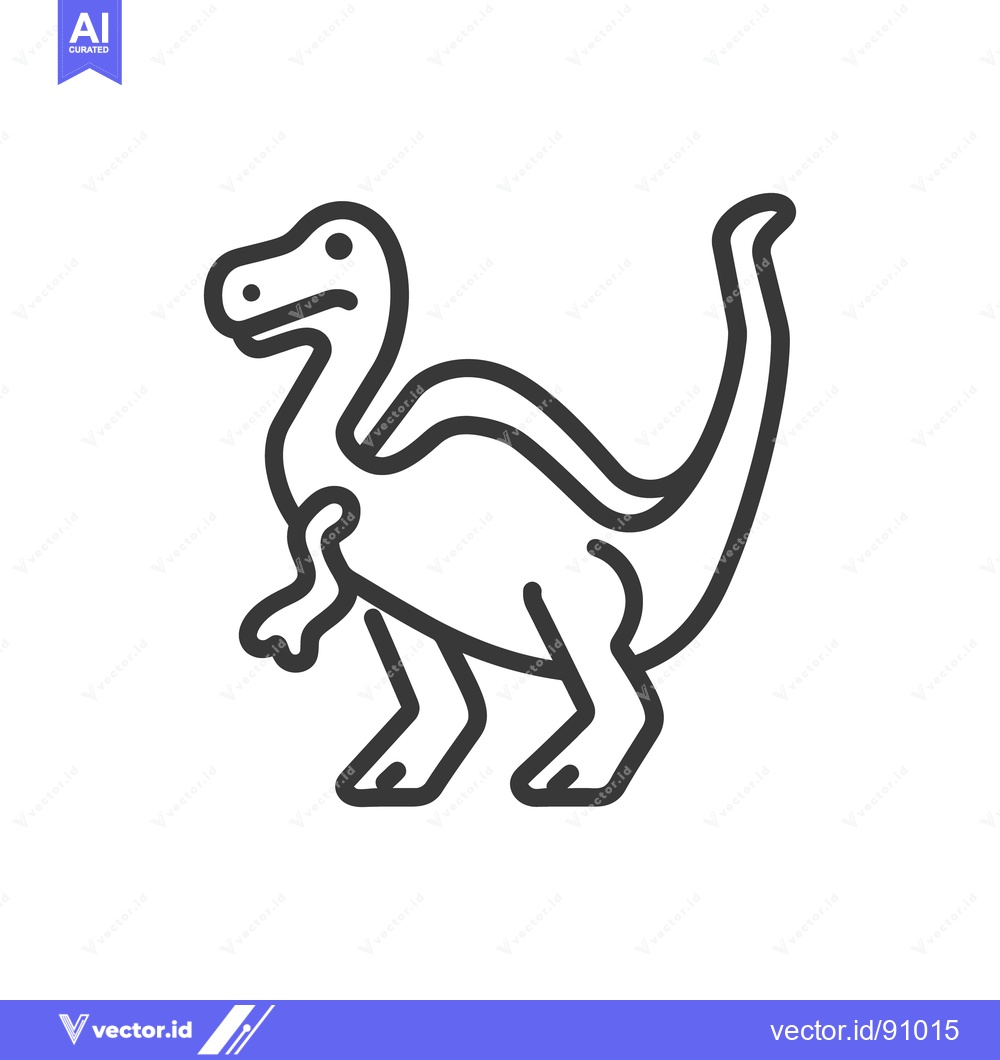 Premium Vector of A simplistic black and white outline of a dinosaur creature
