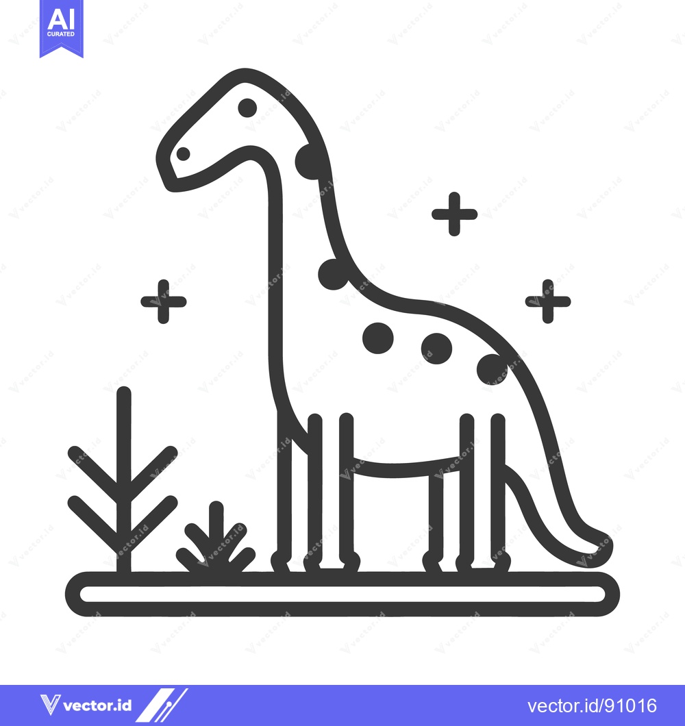 Premium Vector of A simplistic monochrome illustration of a spotted longnecked dinosaur