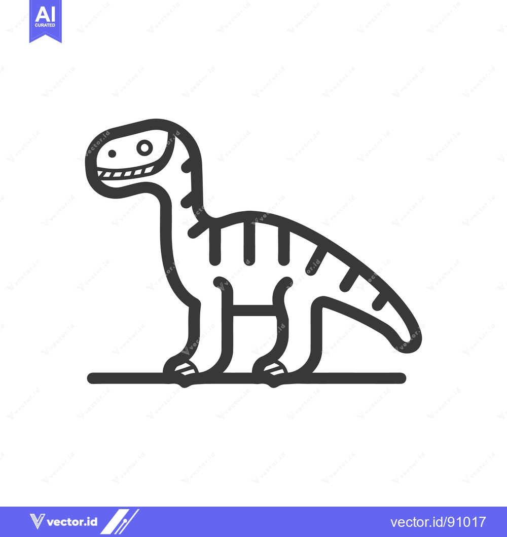 Premium Vector dari A stylized illustration depicting a standing dinosaur in profile view