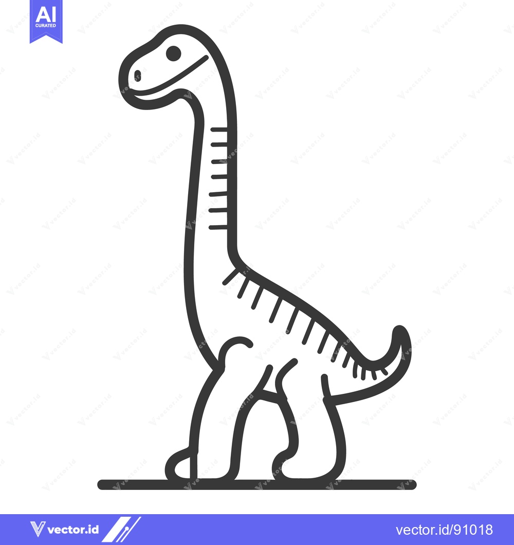 Premium Vector of An illustrated cartoon drawing of a standing dinosaur animal
