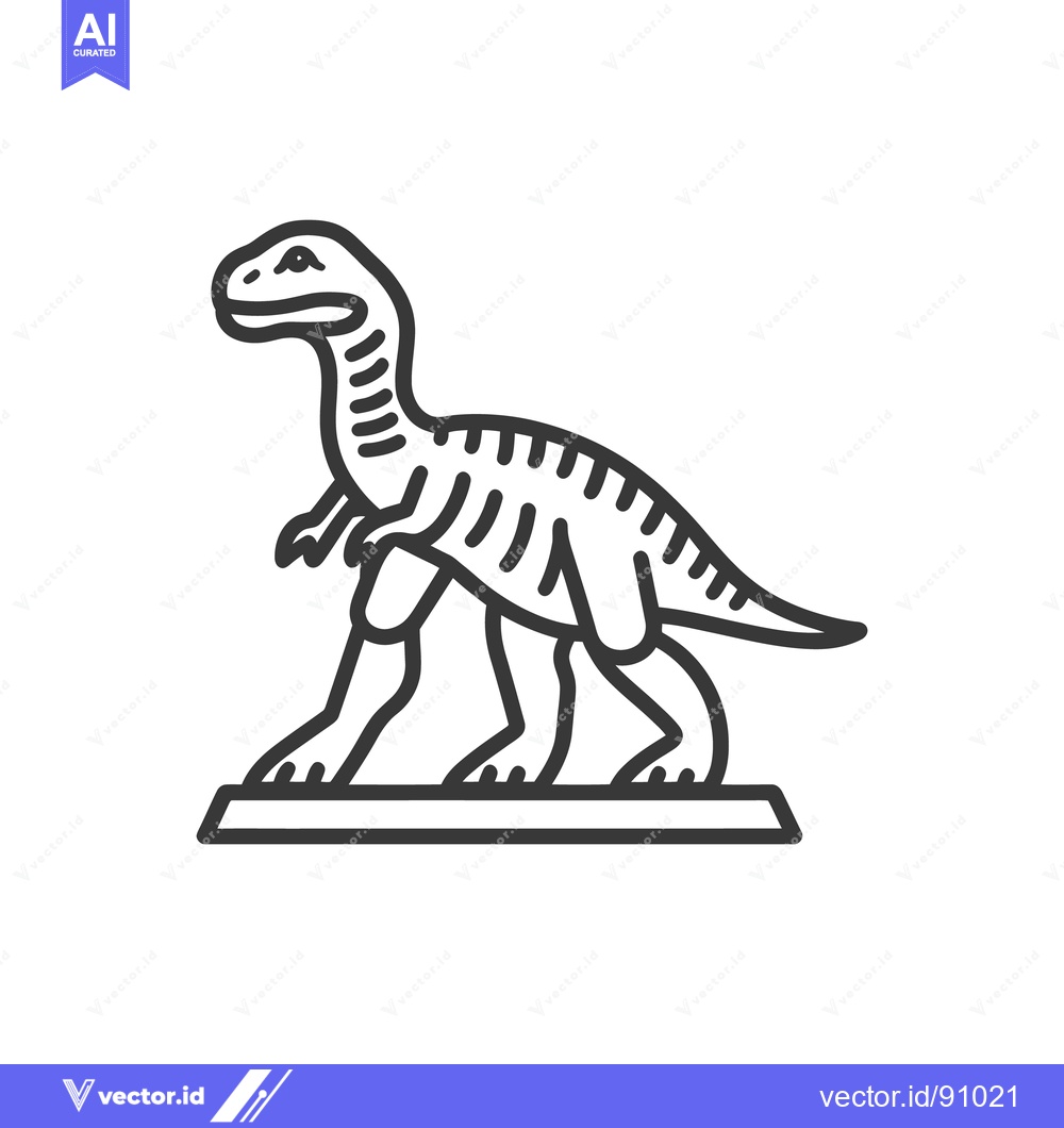 Premium Vector of A Line Art Drawing Of A Tyrannosaurus Rex Dinosaur