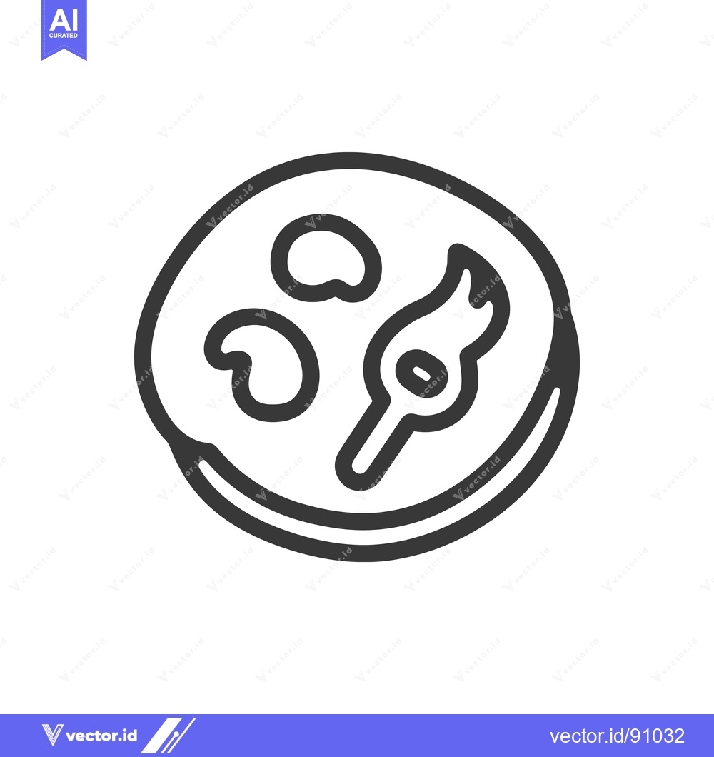 Premium Vector dari A simple linear depiction of a culinary creation on plate
