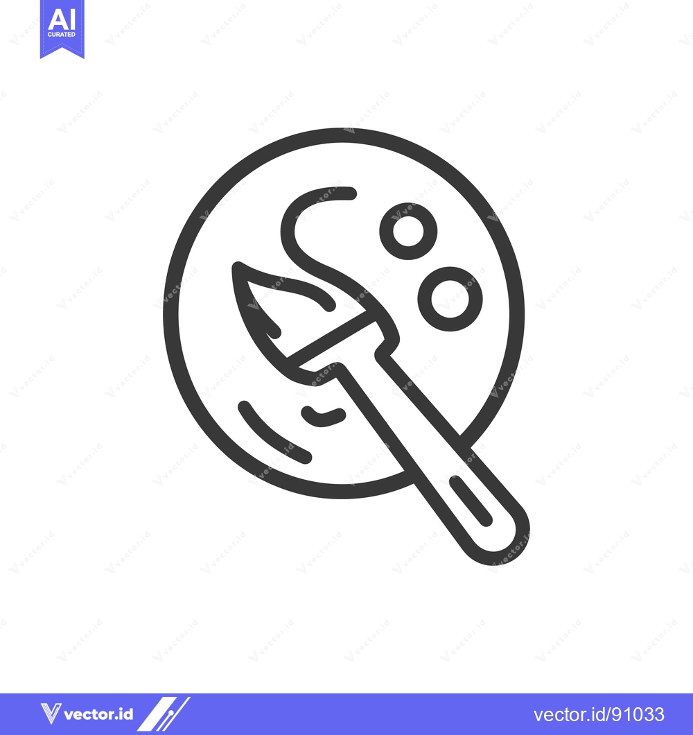 Premium Vector of An illustration depicting a paintbrush and artists palette tool