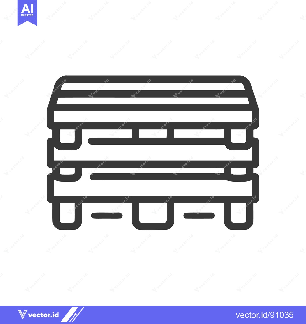 Premium Vector dari Minimalist Pallet Icon: Modern, Bold Line Art for Logistics and Shippi