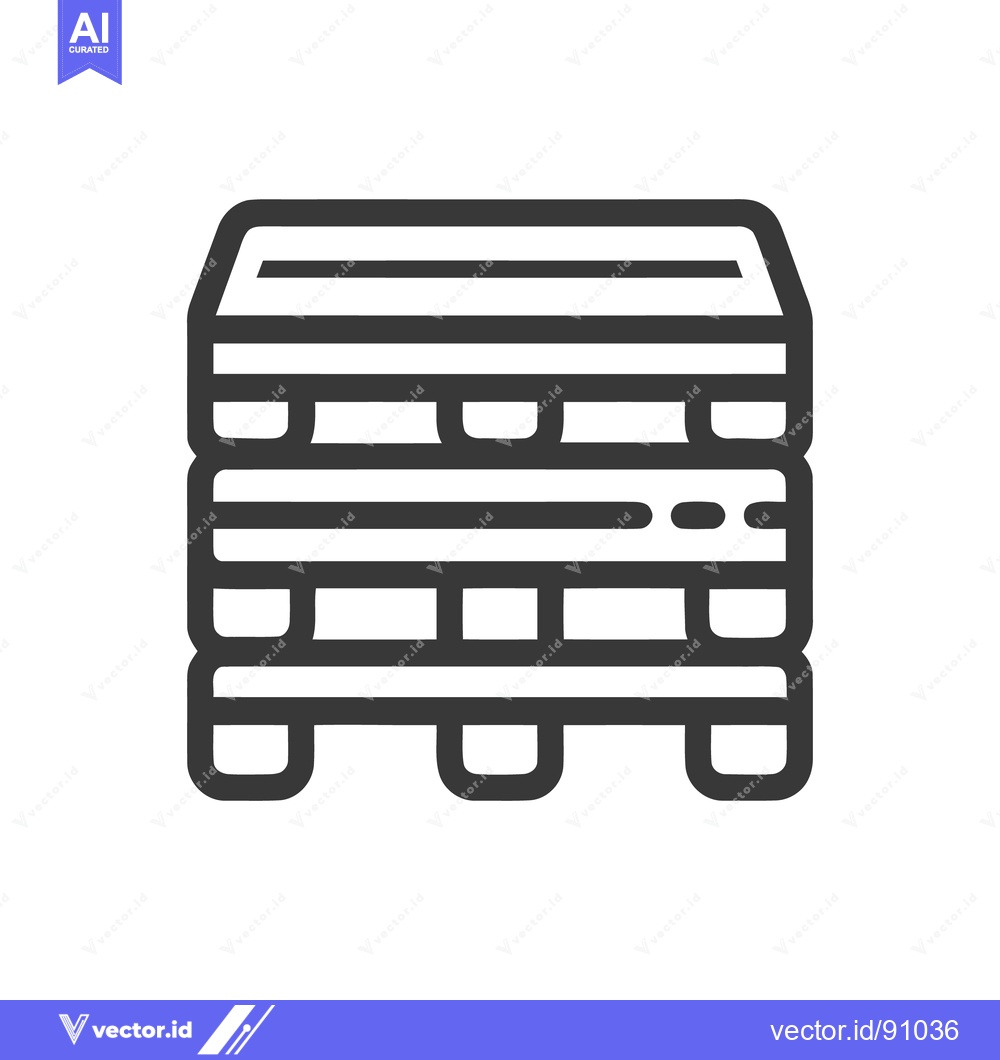 Premium Vector of Minimalist Pallet Icon: Bold Outline, Industrial Design, Modern Simpli