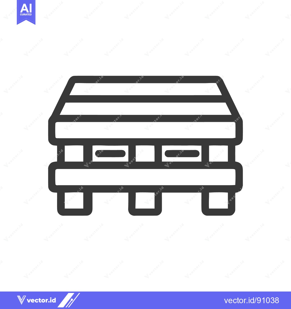 Premium Vector dari Minimalist Picnic Table Icon: Simple Line Art Design on White