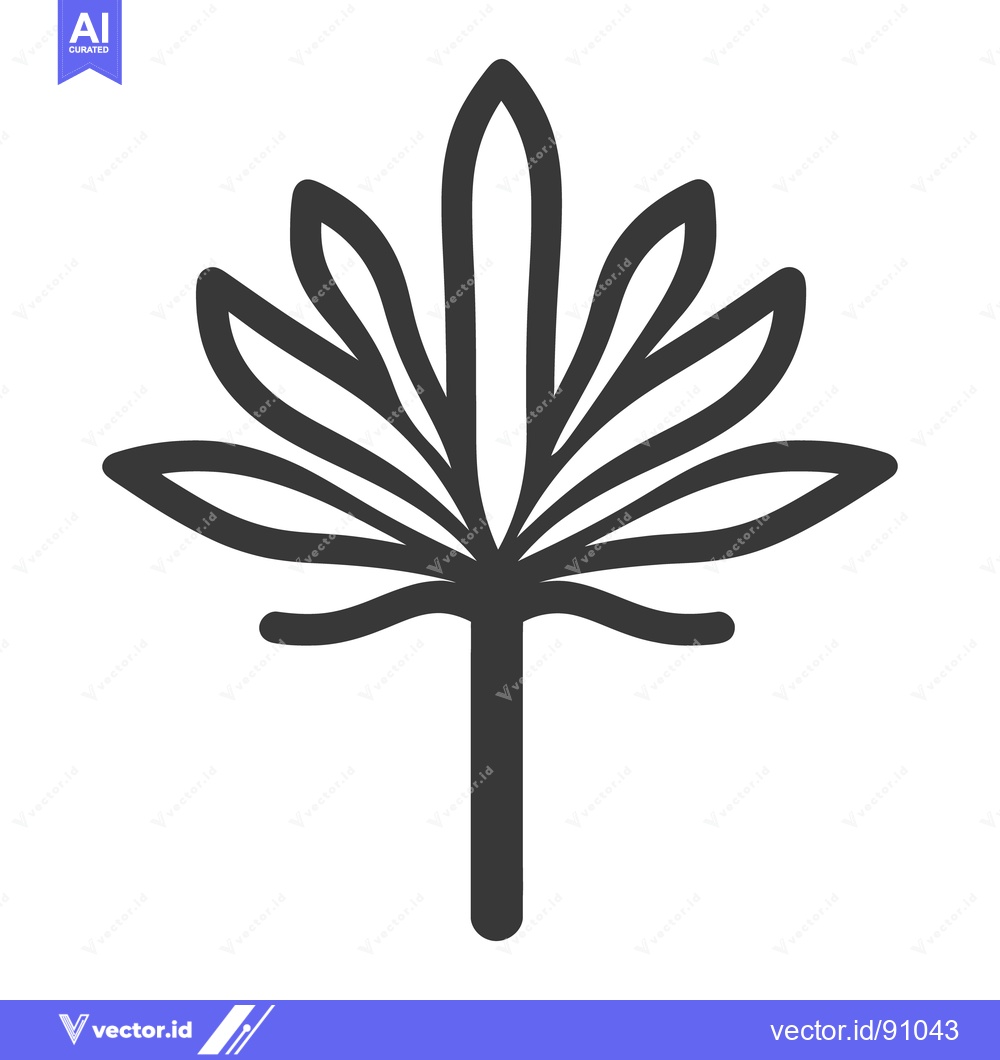 Premium Vector of A stylized black and white leaf design on a white background