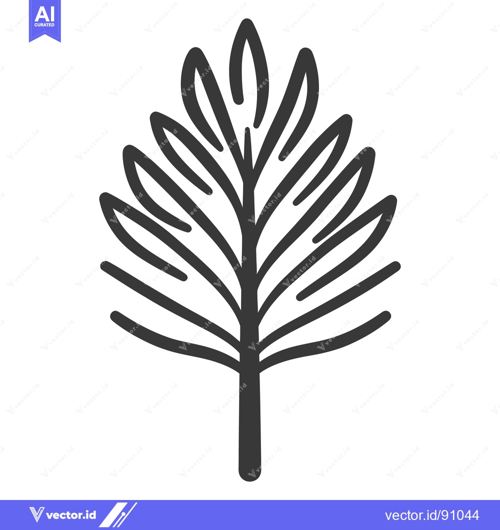 Premium Vector dari A stylized black and white image of a simple leaf design