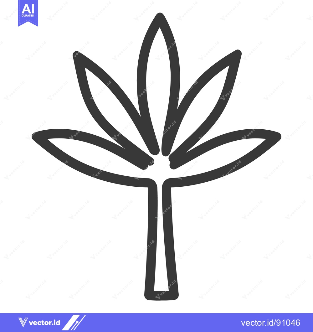 Premium Vector dari A simple black line drawing of a stylized plant