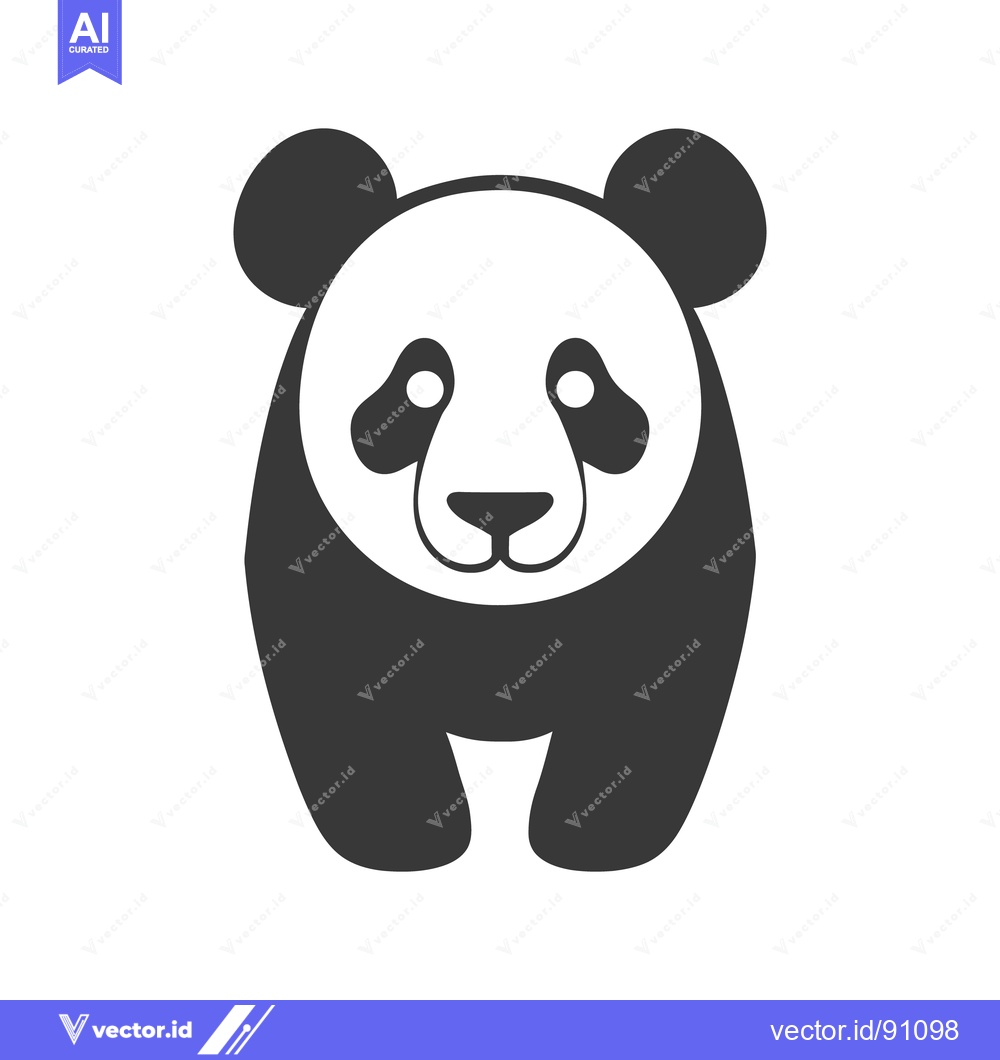 Premium Vector of An Illustration Depicting a Black and White Cartoon Panda Bear