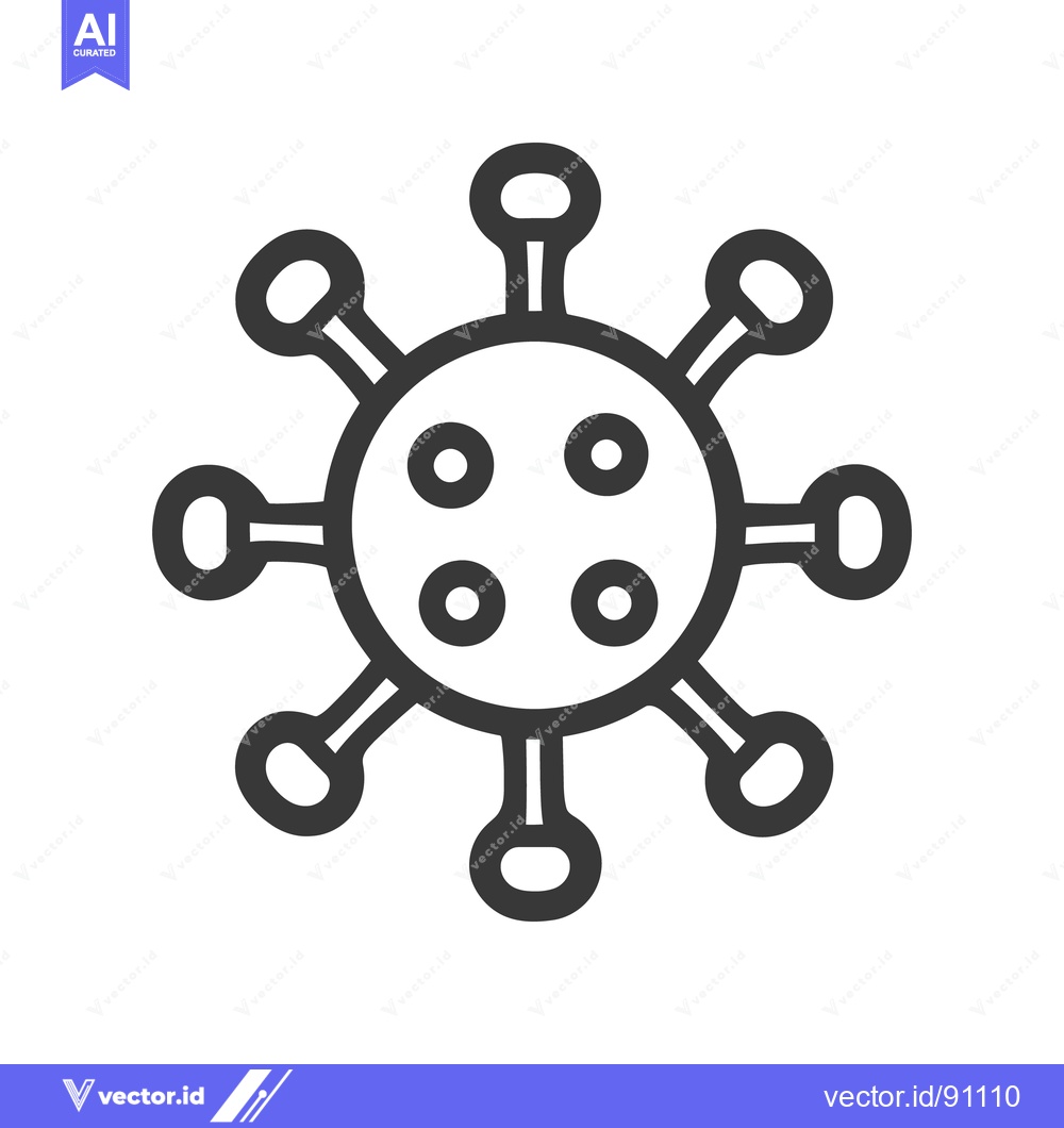Premium Vector dari Simple graphical representation of a virus or microscopic biological o