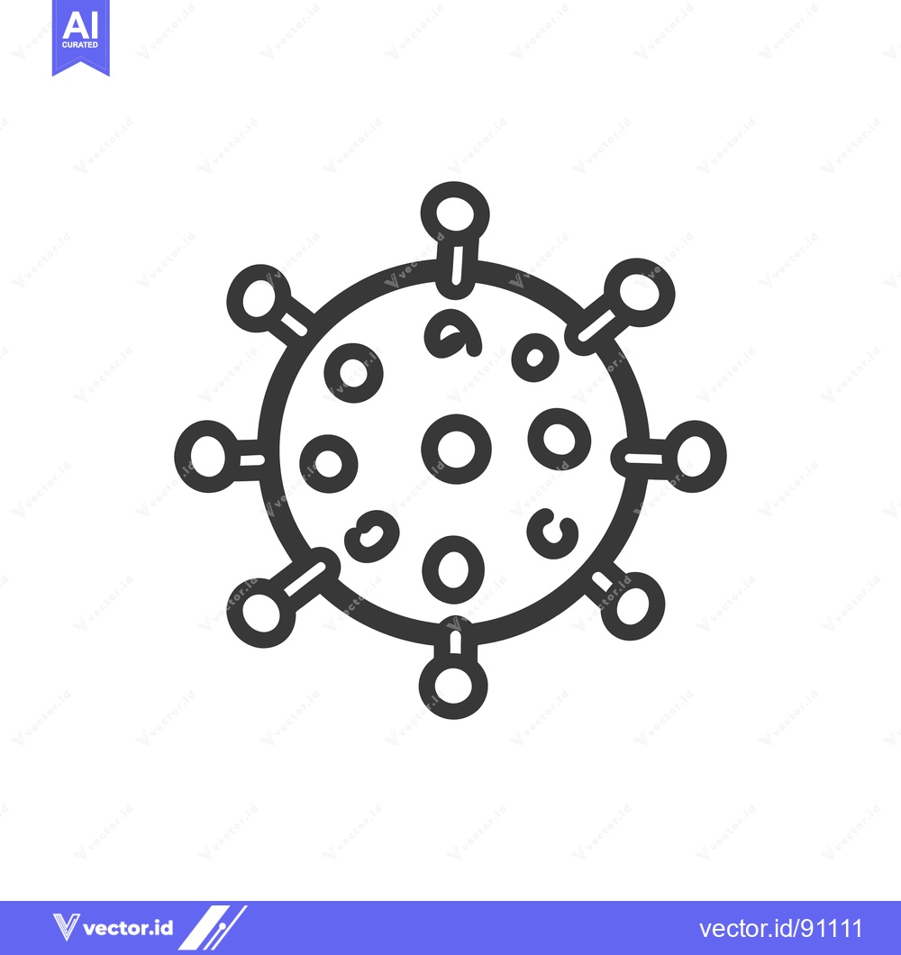 Premium Vector dari A simple illustration depicting a virus with protruding spikes and dot