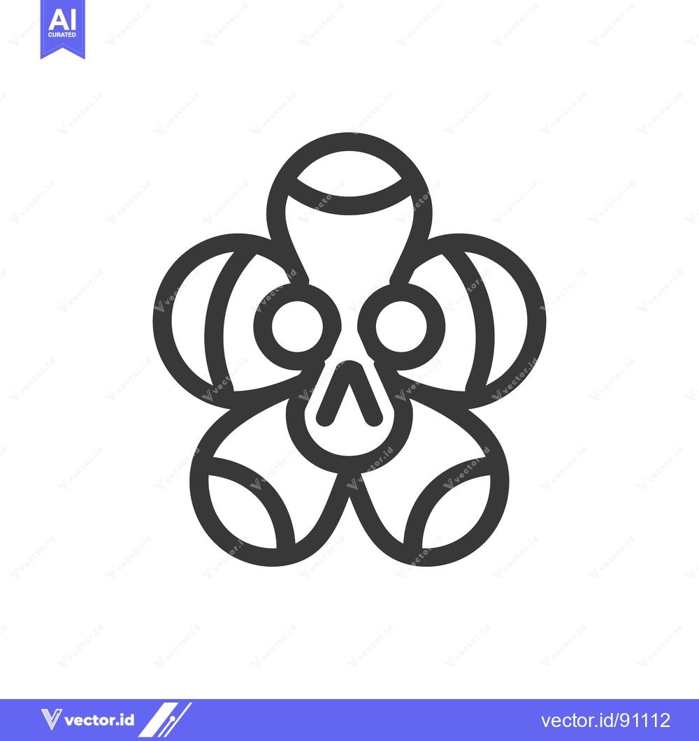 Premium Vector of A symmetrical graphic depicts a stylized floral five petal symbol