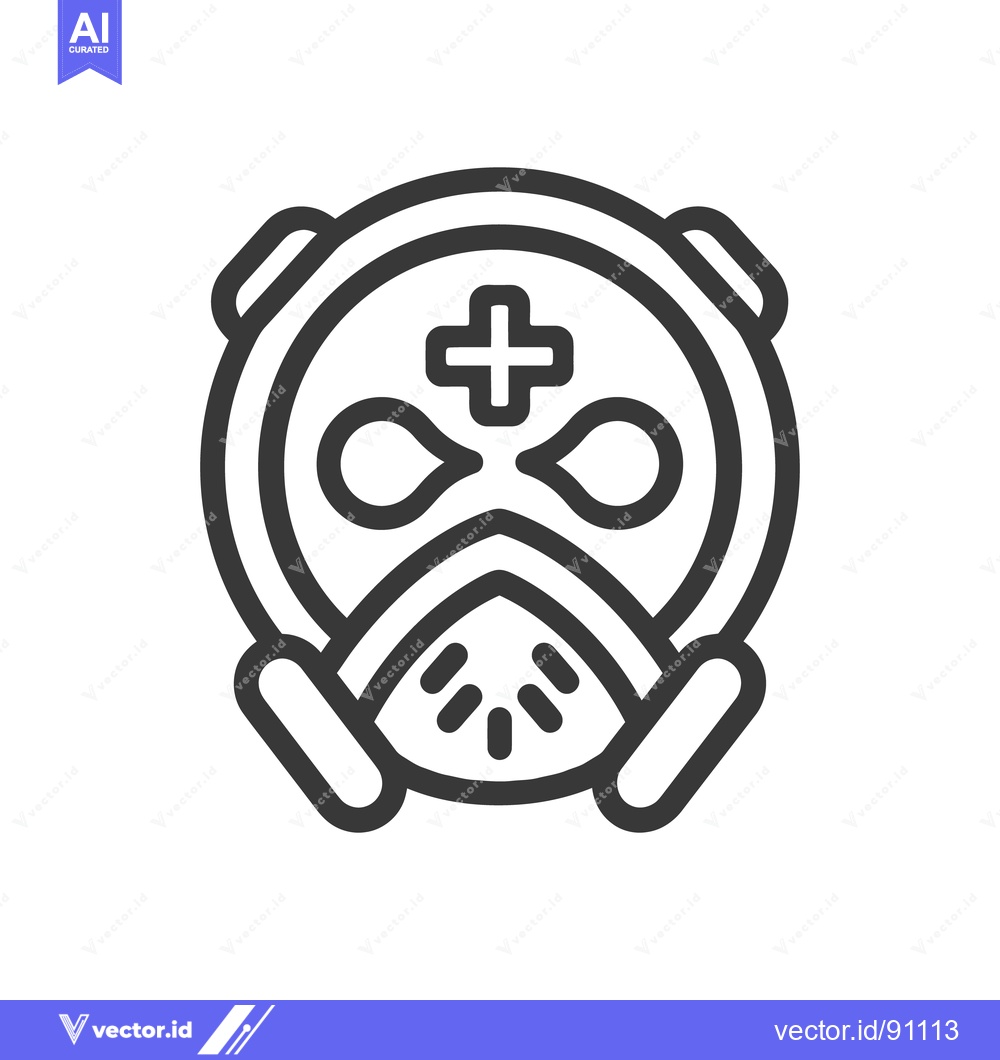 Premium Vector of A stylized illustration of a medical gas mask design