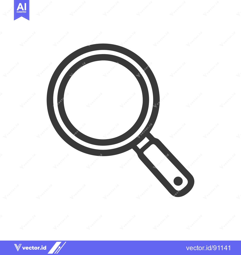 Premium Vector of Minimalist Magnifying Glass Icon: Sleek Design for Clarity and Focus