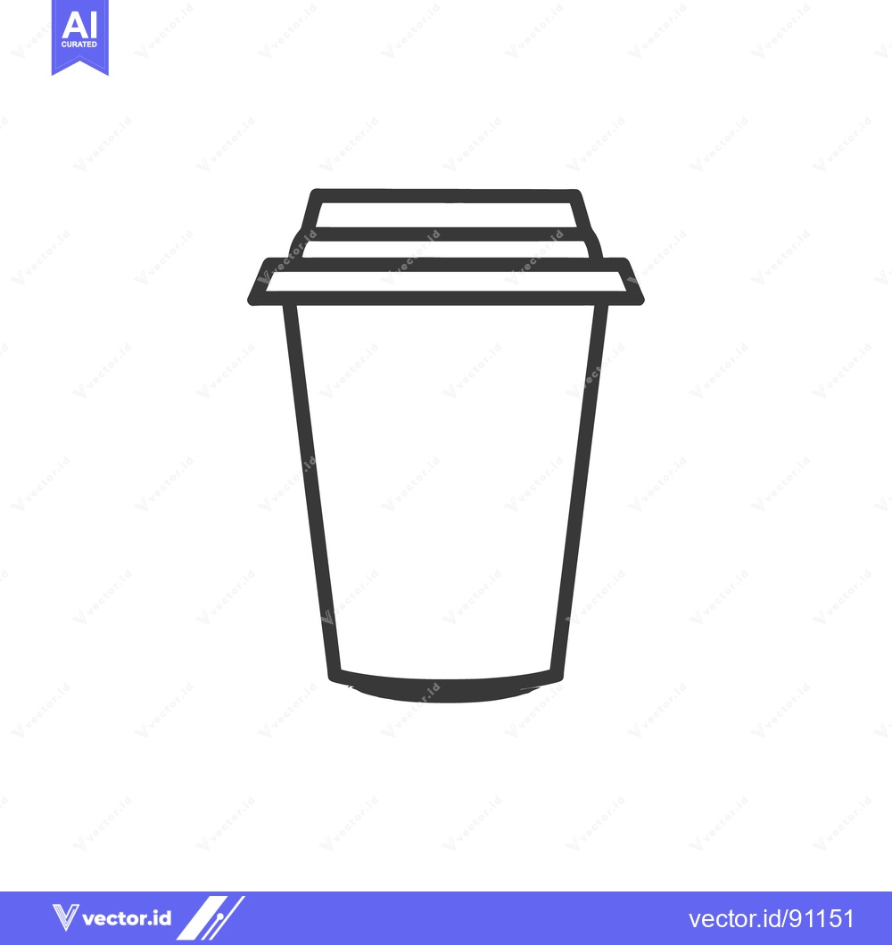 Premium Vector dari A simple black and white line drawing of a coffee cup