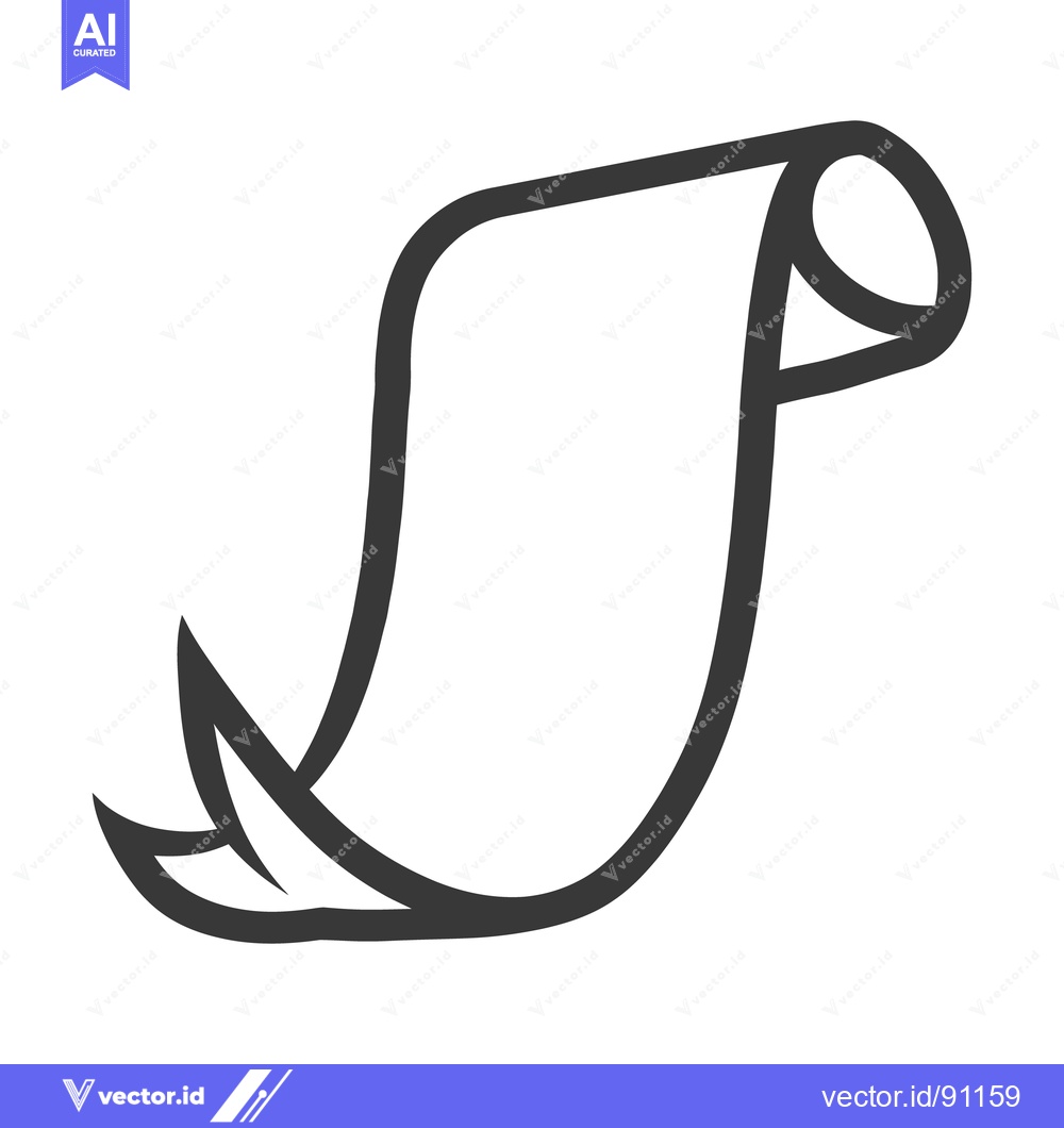 Premium Vector dari A simple line art drawing depicting a scroll of paper