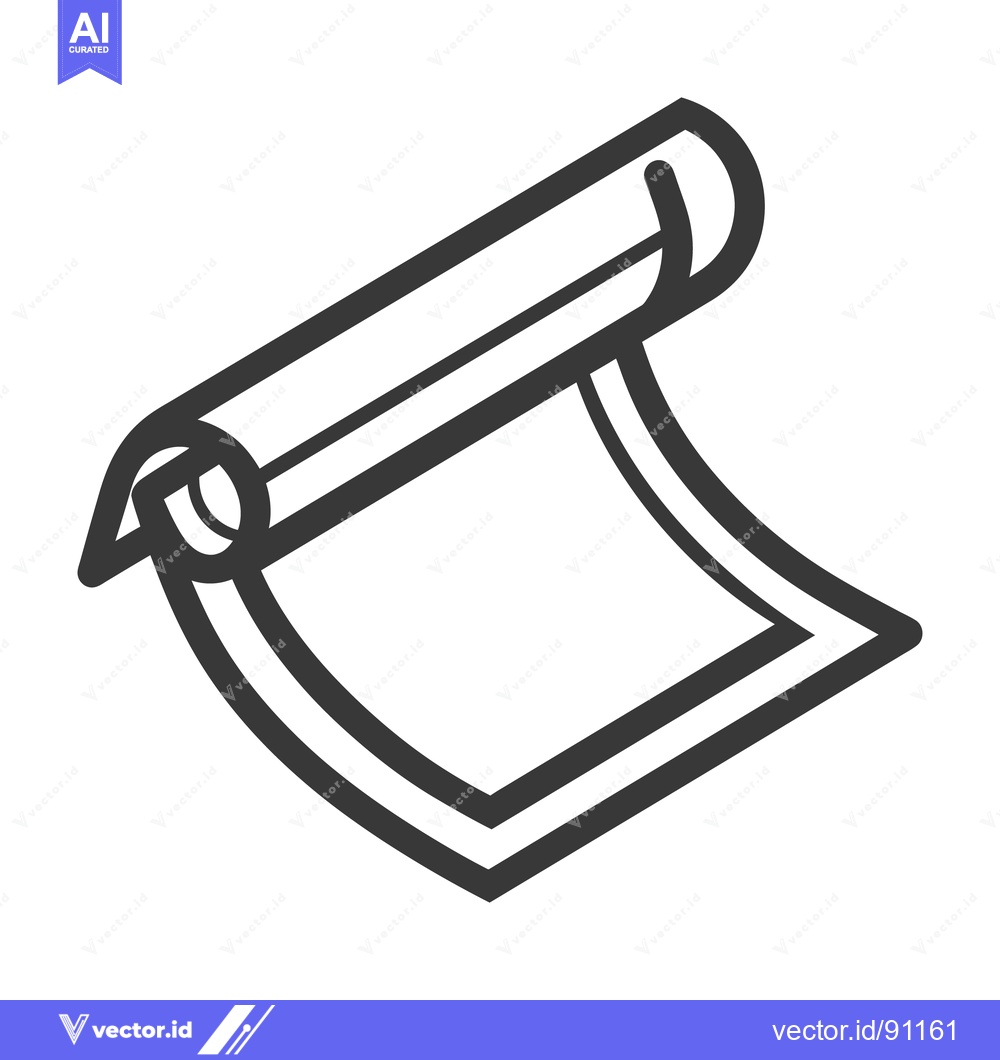 Premium Vector of A single sheet of paper shown in a curled open state