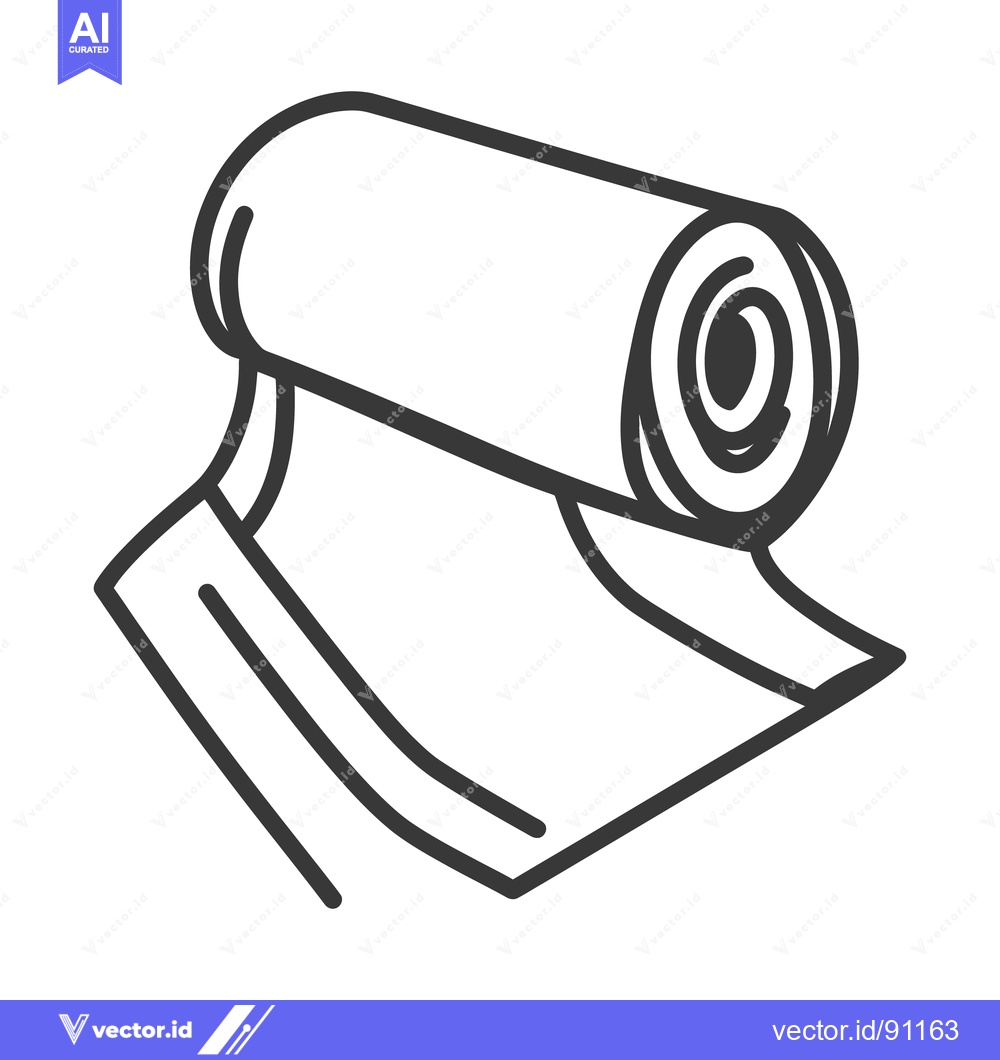 Premium Vector of A graphic drawing depicts a partially unrolled paper roll