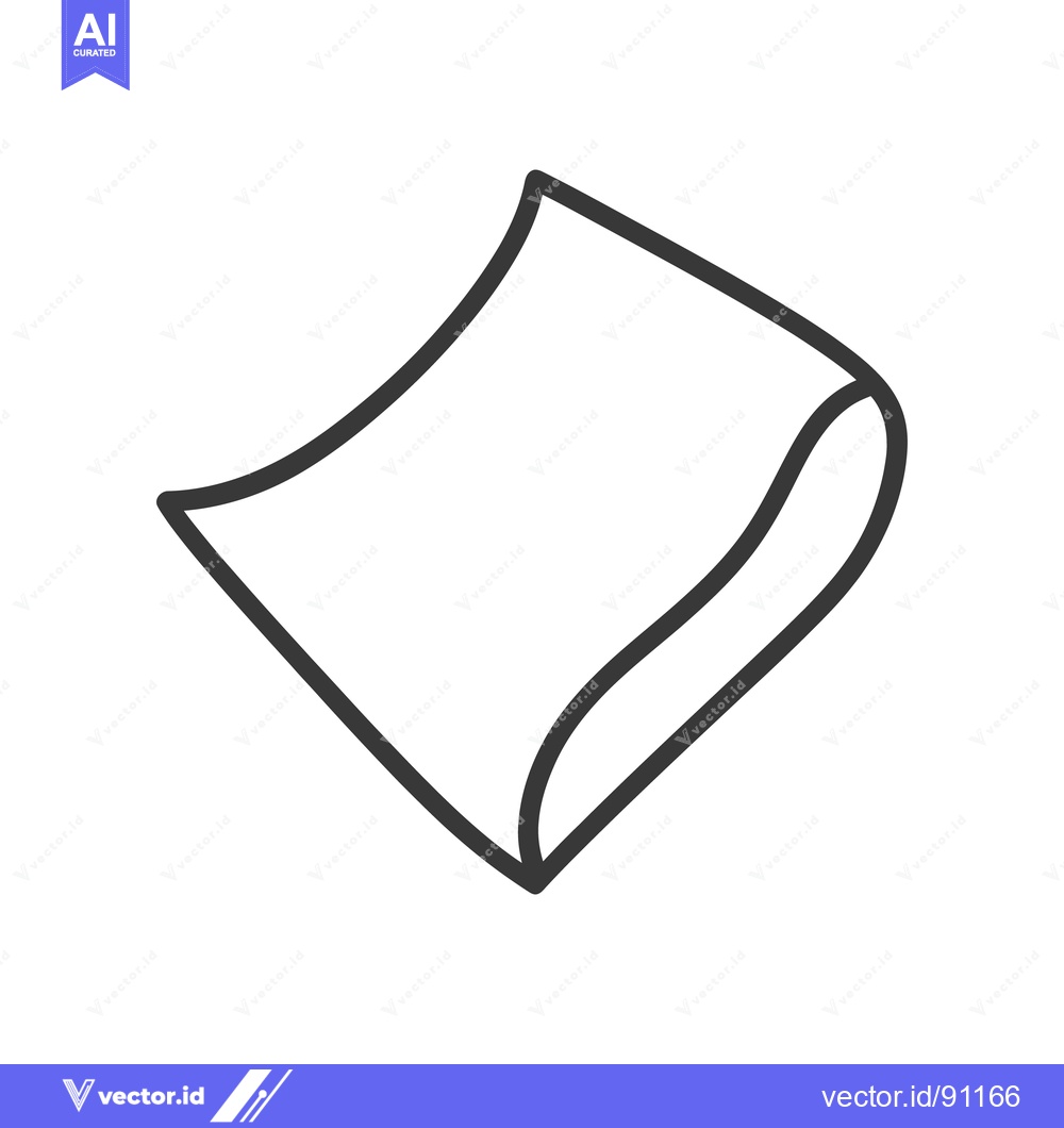 Premium Vector dari A single sheet of paper depicted with a curved edge