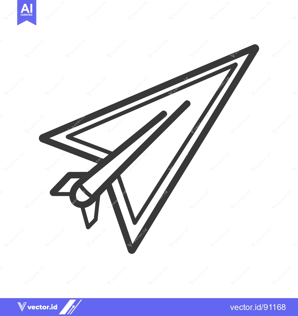 Premium Vector dari A stylized illustration of a paper airplane against a white background