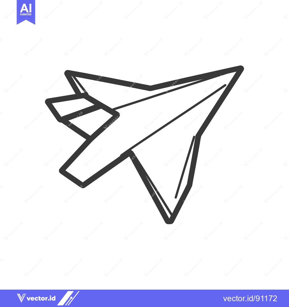 Premium Vector of A simple outline illustration of a stylized aircraft flying