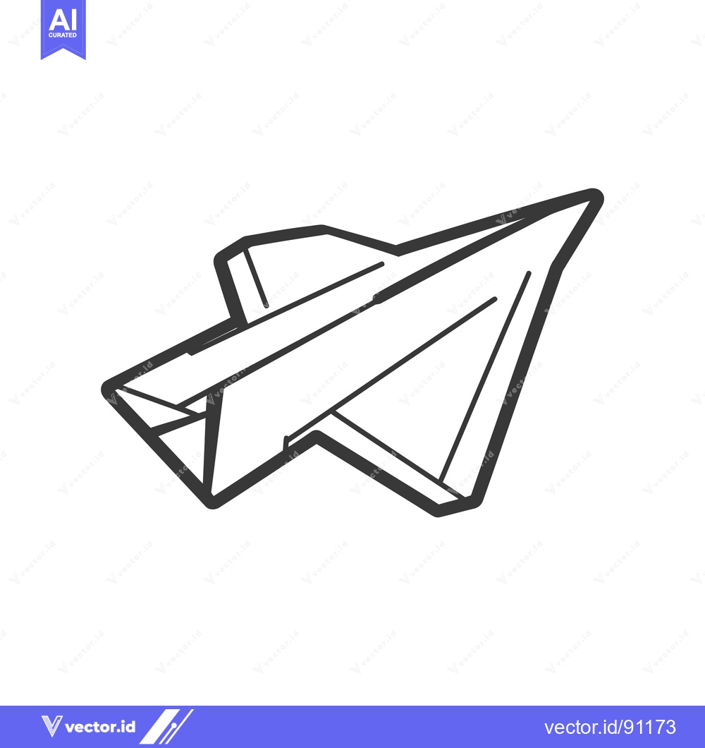 Premium Vector dari This is a black and white image of a paper airplane