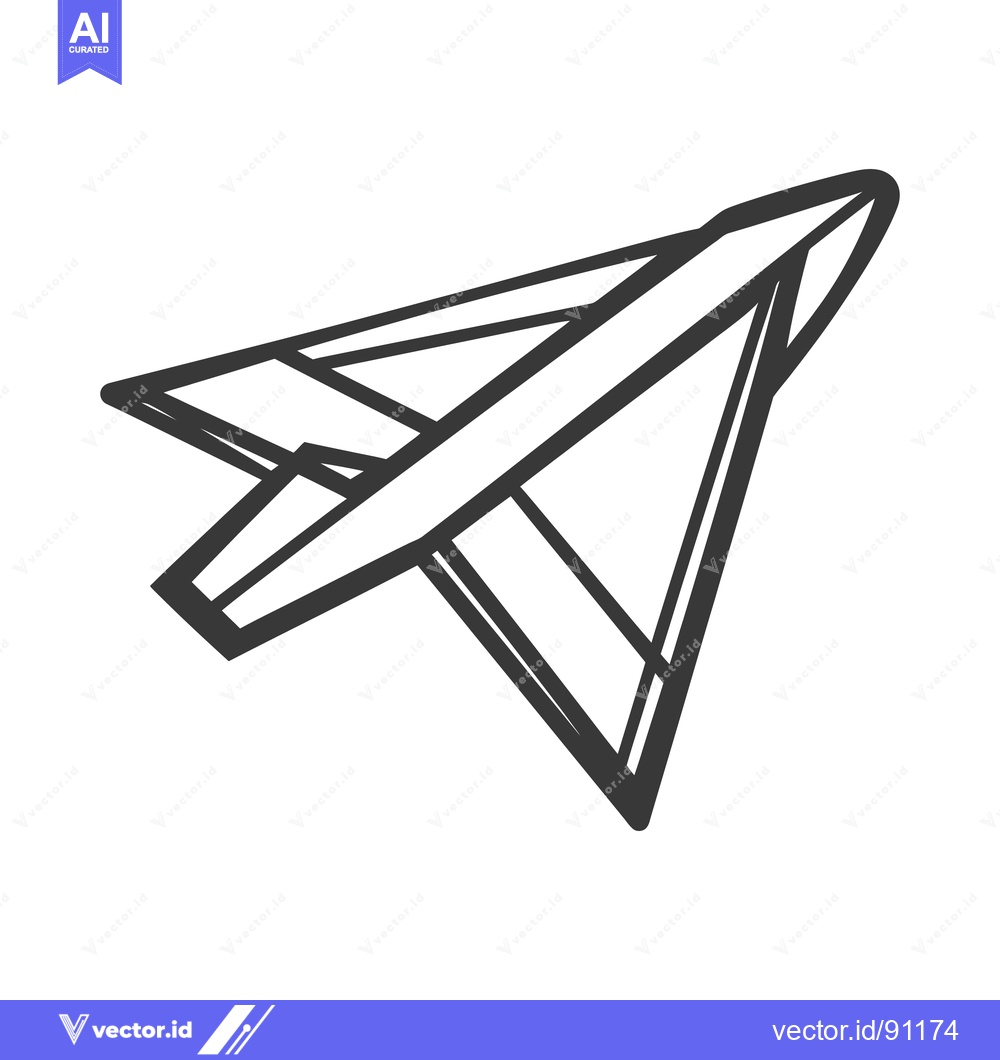 Premium Vector dari A simple line drawing of an airplane in flight