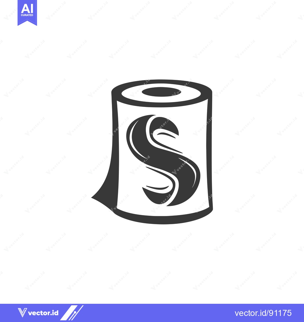Premium Vector dari Paper Towel Roll with Stylized Letter S