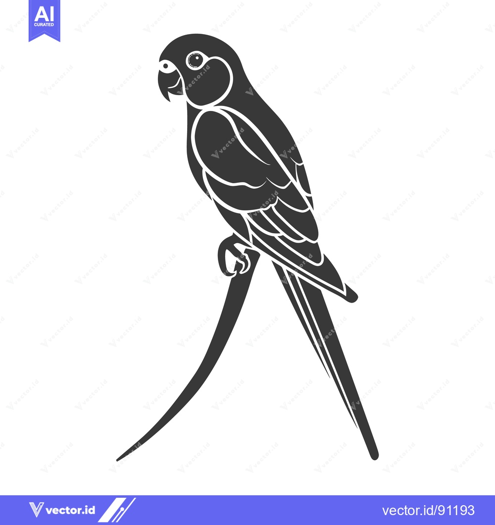 Premium Vector dari An artistic illustration depicting a bird perching on a curved branch